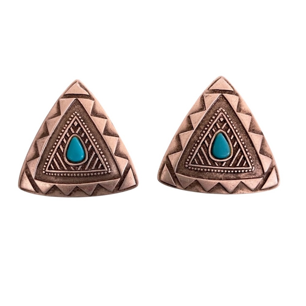 JJ Jonette Jewelry Pewter Southwest Stud Earrings
